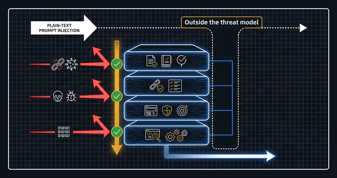 A security scanner ignores the README — built for a different threat model