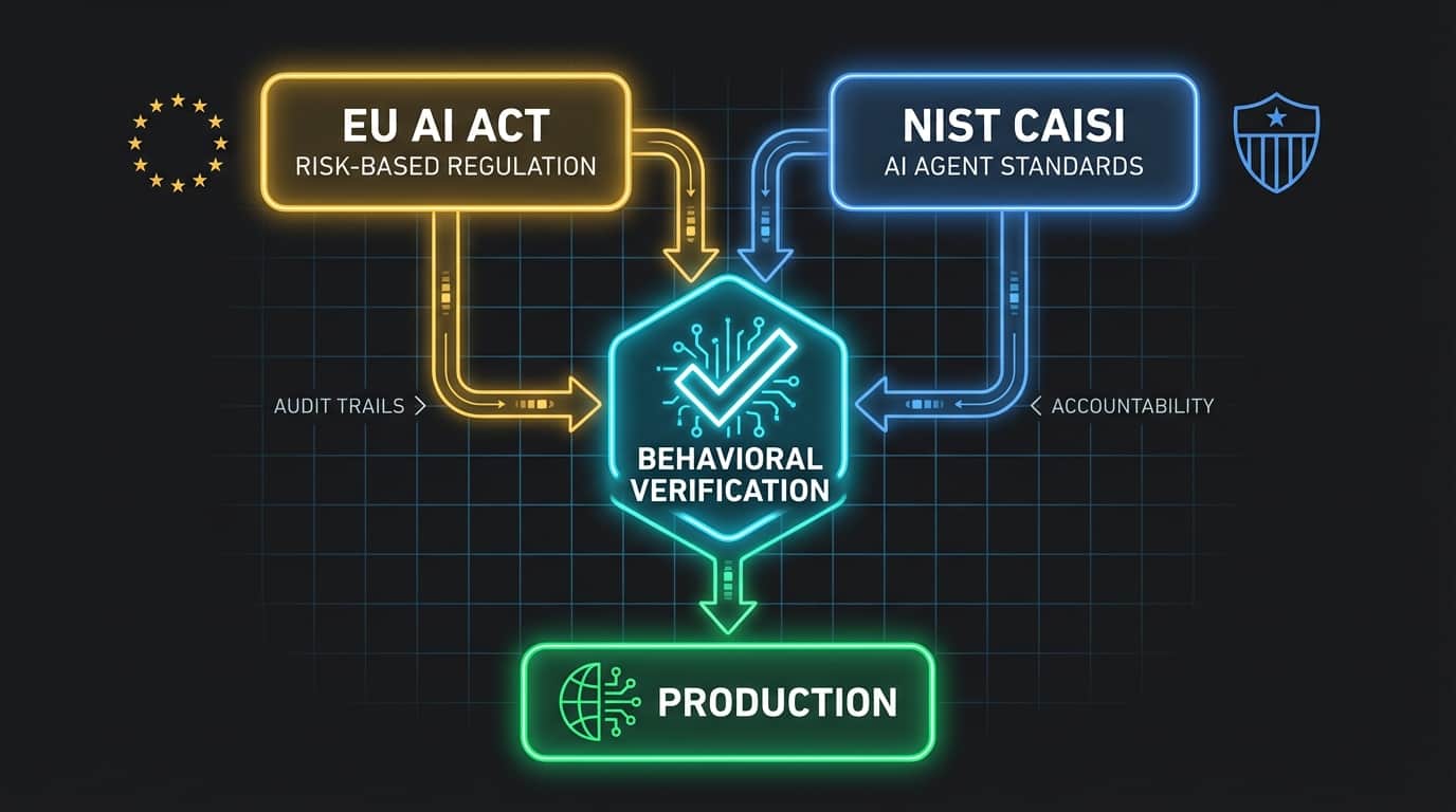 EU AI Act and NIST CAISI converging on behavioral verification