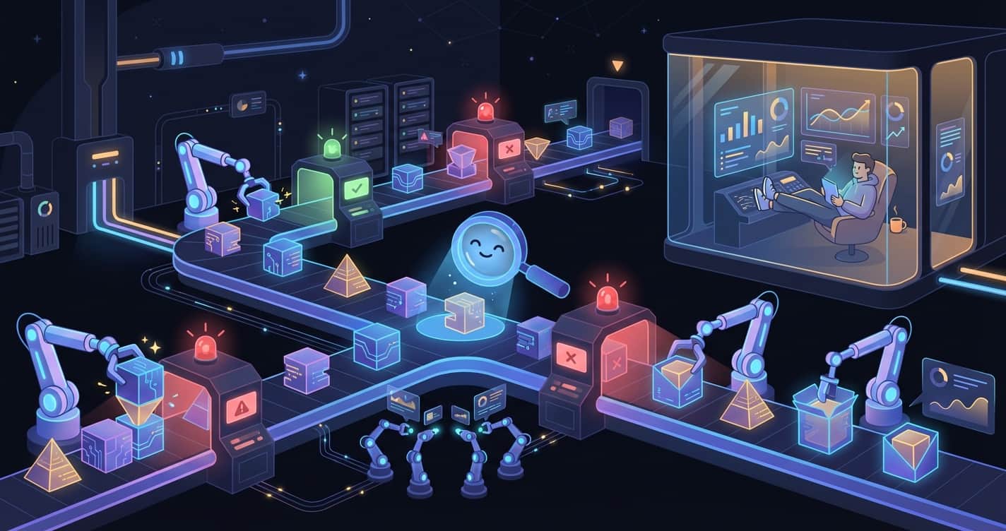 Automated factory floor — the dark factory runs itself